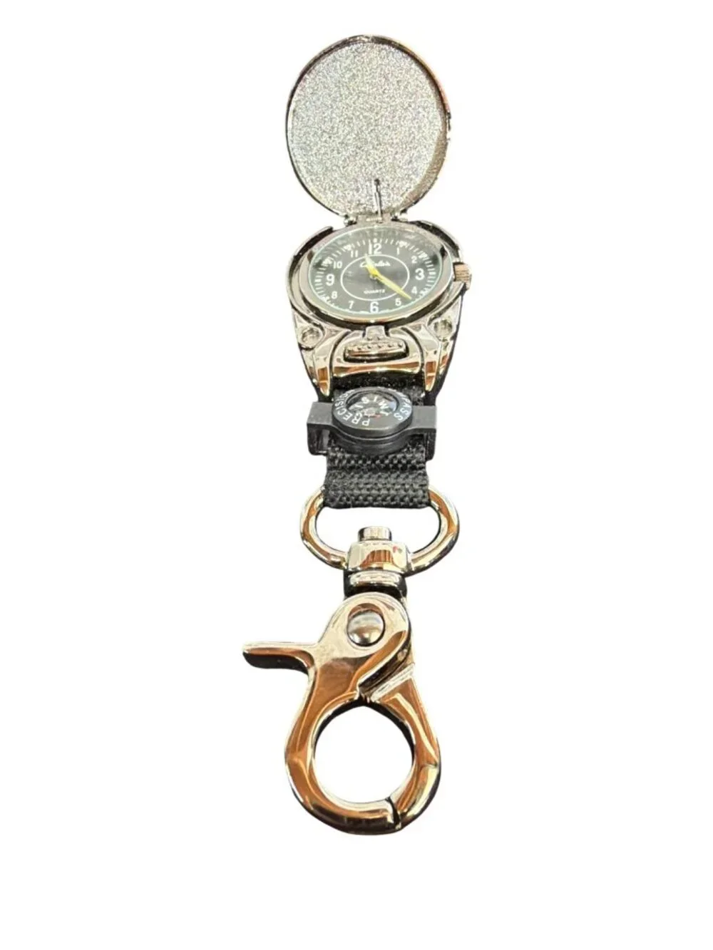 Cabelas Precision Compass Quartz Watch Keychain With Storage Box